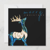 Iridescent Watercolor Rentier Frohe Weihnachten (Vorderseite)