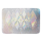 Iridescent White Diamond Pattern Badematte (Vorderseite)
