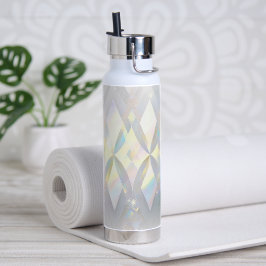 Iridescent White Diamond Pattern Trinkflasche