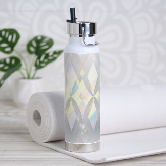 Iridescent White Diamond Pattern Trinkflasche