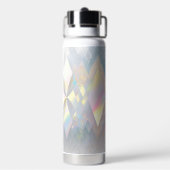 Iridescent White Diamond Pattern Trinkflasche (Hinten)