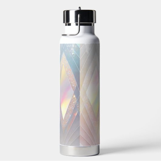 Iridescent White Diamond Pattern Trinkflasche (rechts)