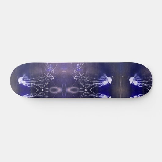 Iridescent White Jellyfish, 7 3/4" Skateboard Deck (Horizontal)