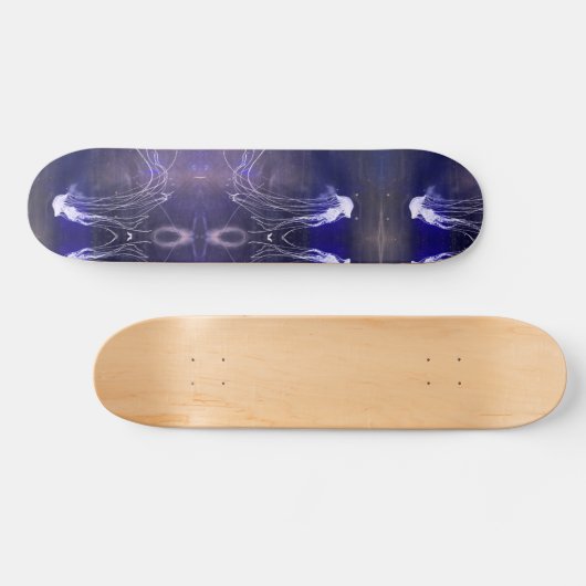 Iridescent White Jellyfish, 7 3/4" Skateboard Deck (Horizontal)