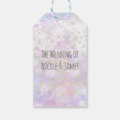 Iridescent White Sparkle Glam Wedding Party Gefall Geschenkanhänger (Rückseite)