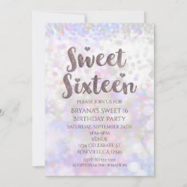Iridescent White Sparkle Sweet 16 Party Einladunge Einladung