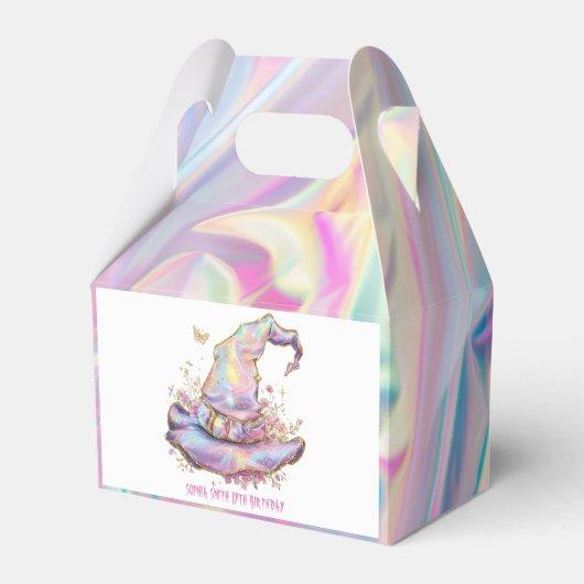 Iridescent Witch Hat Birthday  Geschenkschachtel (Vorderseite)