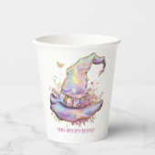 Iridescent Witch Hat Birthday  Pappbecher (Vorderseite)