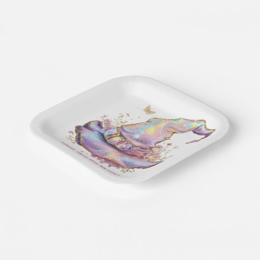 Iridescent Witch Hat Birthday  Pappteller (Gewinkelt)