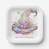 Iridescent Witch Hat Birthday Pappteller (Vorderseite)