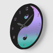 Iridescent Yin Yang Clock Große Wanduhr (Winkel)