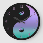 Iridescent Yin Yang Clock Große Wanduhr (Vorderseite)