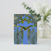 Iridescenter Kunstprint mit goldenem abstraktem De Postkarte (Stehend Vorderseite)