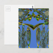 Iridescenter Kunstprint mit goldenem abstraktem De Postkarte (Vorne/Hinten)