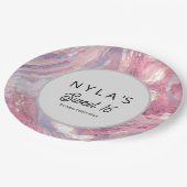 Iridesecent Pink and Purple Sequin Pappteller (Schrägansicht)