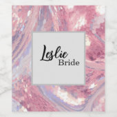 Iridesecent Pink and Purple Sequin Weinetikett (Einzelnes Label)