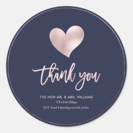 Iridesent Blush Pink Herzlichen Dank Runder Aufkleber