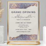 Iridesent Lila Gold Glam Glitzer Business Flyer<br><div class="desc">Irisierter Lila Gold Glam Glitzer Business Flyer. Dieses Design besticht durch ein elegantes Schriftart-Set im Stile eines Signatur-Skripts vor einem schönen,  modernen,  strahlenden Hintergrund. Ideal für einen Schönheitssalon,  einen Friseur,  einen Schminkkünstler oder Kosmetologen.</div>