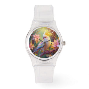 Iridesing Wing Cockatiel Fantasy Bird Armbanduhr
