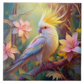 Iridesing Wing Cockatiel Fantasy Bird Fliese (Vorderseite)