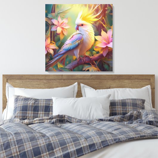 Iridesing Wing Cockatiel Fantasy Bird Leinwanddruck (Insitu (Schlafzimmer))