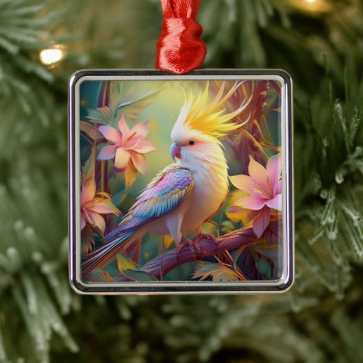 Iridesing Wing Cockatiel Fantasy Bird Ornament Aus Metall (Baum)
