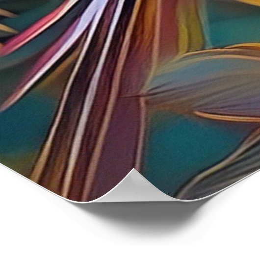 Iridesing Wing Cockatiel Fantasy Bird Poster (Ecke)