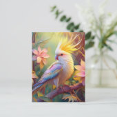 Iridesing Wing Cockatiel Fantasy Bird Postkarte (Stehend Vorderseite)