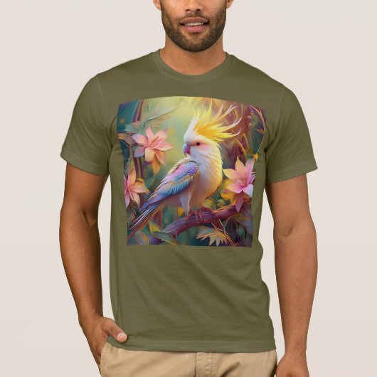 Iridesing Wing Cockatiel Fantasy Bird T-Shirt (Vorderseite)