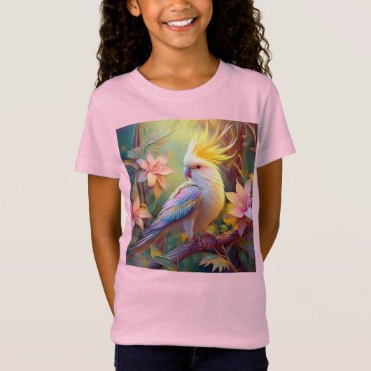 Iridesing Wing Cockatiel Fantasy Bird T-Shirt (Vorderseite)