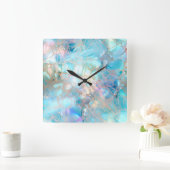 Iridestische Wall-Uhr Quadratische Wanduhr (Zuhause)