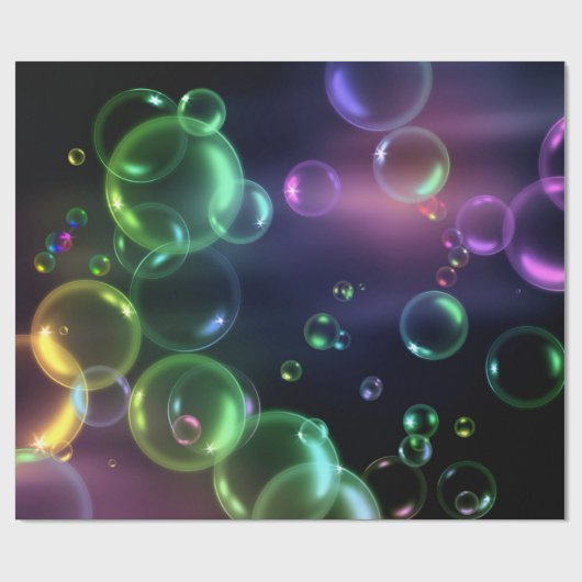 Irideszierende Blase auf schwarz Geschenkpapier (Flach)