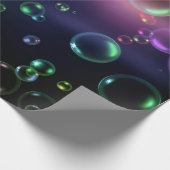 Irideszierende Blase auf schwarz Geschenkpapier (Ecke)