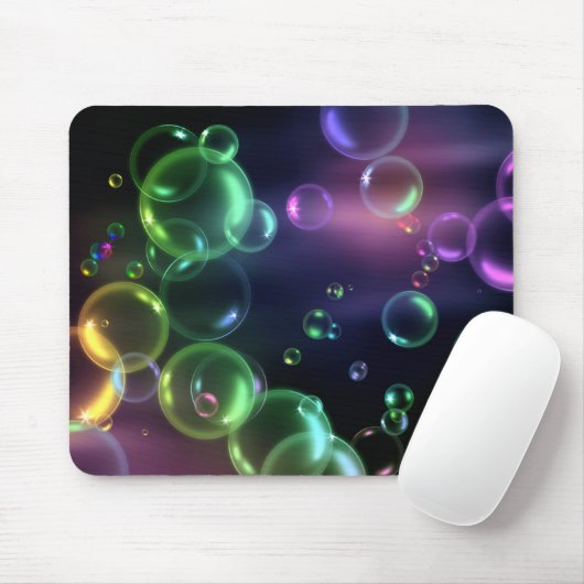 Irideszierende Blase auf schwarz Mousepad (Mit Mouse)