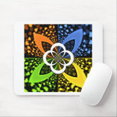 Irideszierende blaugrüne gelbe Herzen Mousepad (Mit Mouse)