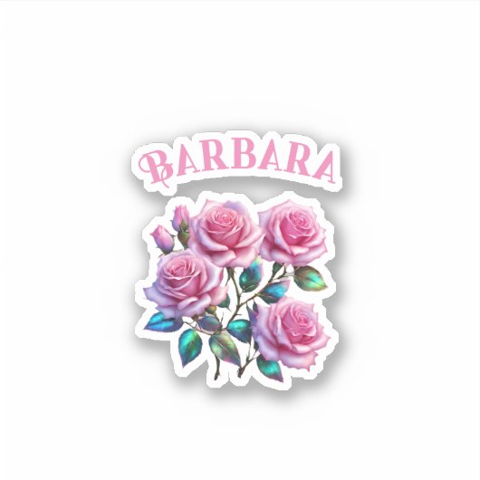 Irideszierende holografische Rose auf Stems Aufkleber (Vorderseite)