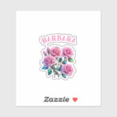 Irideszierende holografische Rose auf Stems Aufkleber (Blatt)