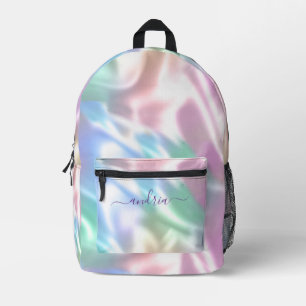 Irideszierendes Design, Personalisieren Lila Skrip Bedruckter Rucksack