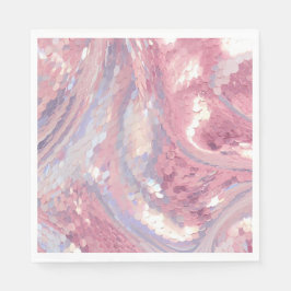 Irideszierendes Rosa und Lila Pailletten Serviette
