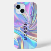 Irideszierendes, silbriges Metallic-Stoff, großer Case-Mate iPhone Hülle (Rückseite)