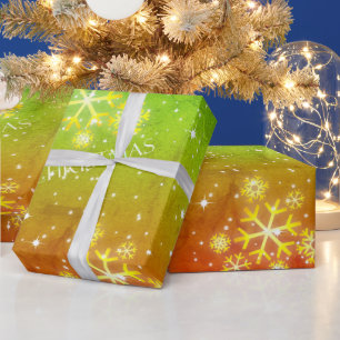 Irie Gradient Grunge mit Schneeflocken zu Weihnach Geschenkpapier