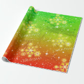Irie Gradient Grunge mit Schneeflocken zu Weihnach Geschenkpapier (Ungerollt)