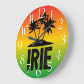IRIE Jamaican Rastafarian Sunset and Palm Trees Große Wanduhr (Winkel)