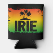IRIE Tropische Palmen über Rasta Flag Farben Dosenkühler (Vorderseite)