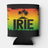 IRIE Tropische Palmen über Rasta Flag Farben Dosenkühler (Rückseite)