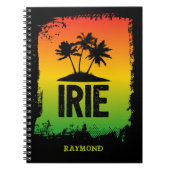 IRIE Tropische Palmen und Sunset Rasta Flag Farben Notizblock (Vorderseite)
