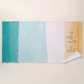 Irie Vibes | Ombre Beach Sun & Sand Monogram Strandtuch (Vorderseite)