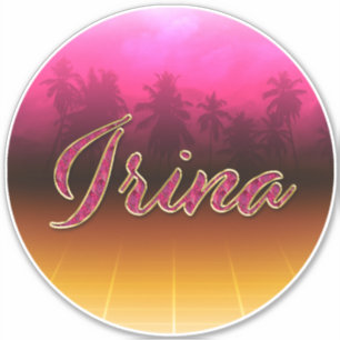 Irina Vorname Name golden pink Aufkleber Sticker