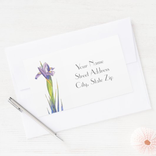 Iris-Adressetiketten Rechteckiger Aufkleber (Umschlag)