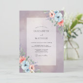 Iris-Apricot-gemalte Hochzeit Einladung (Stehend Vorderseite)